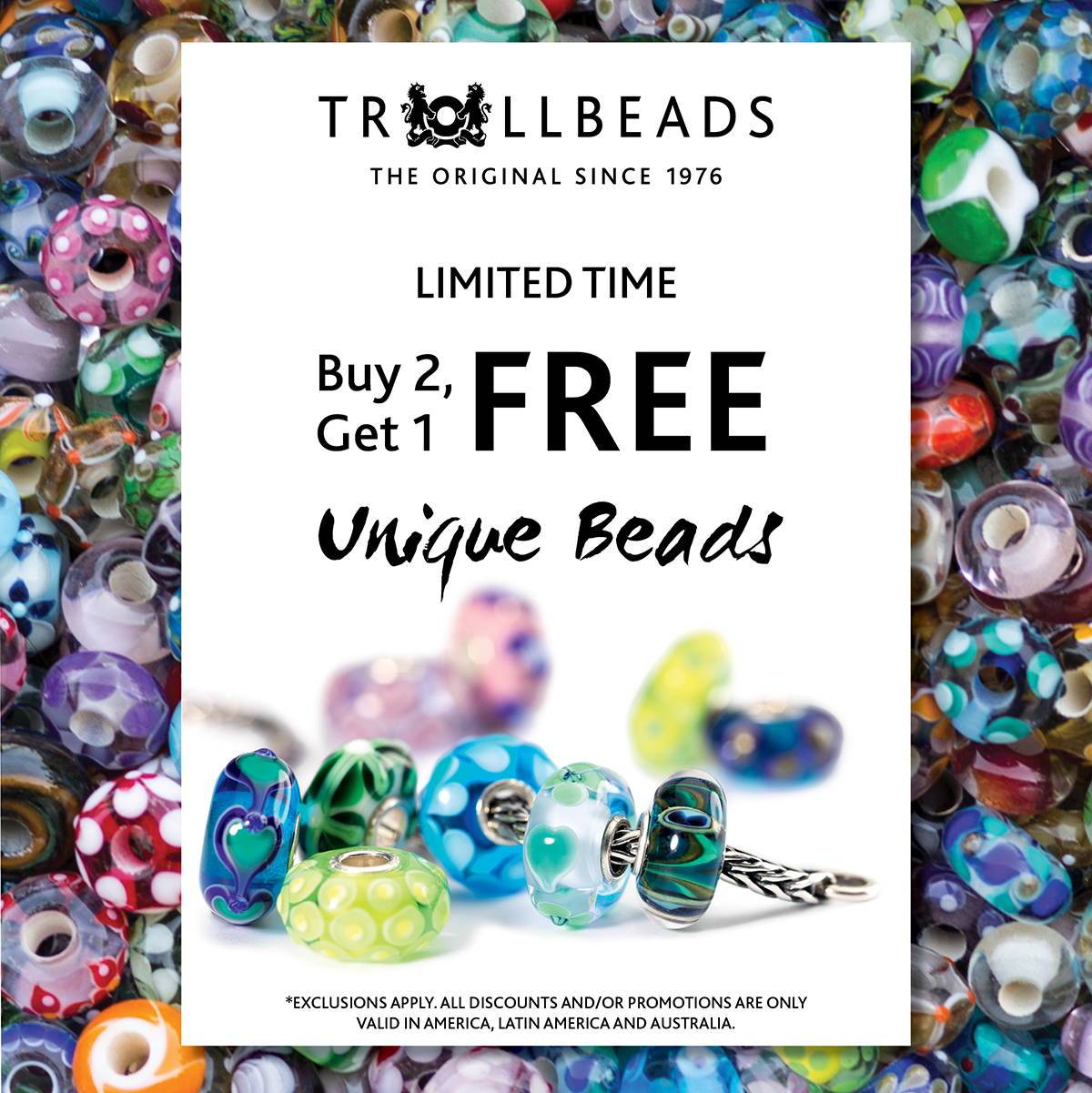Trollbeads Buy Two Get One Free on Uniques Begins