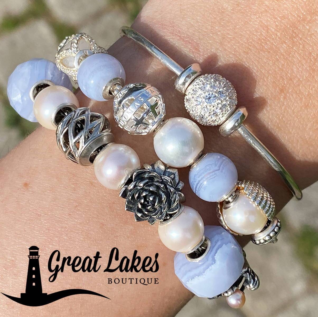 The Palace of Amber Blue Lace Agate & Thomas Sabo Blue Chalcedony