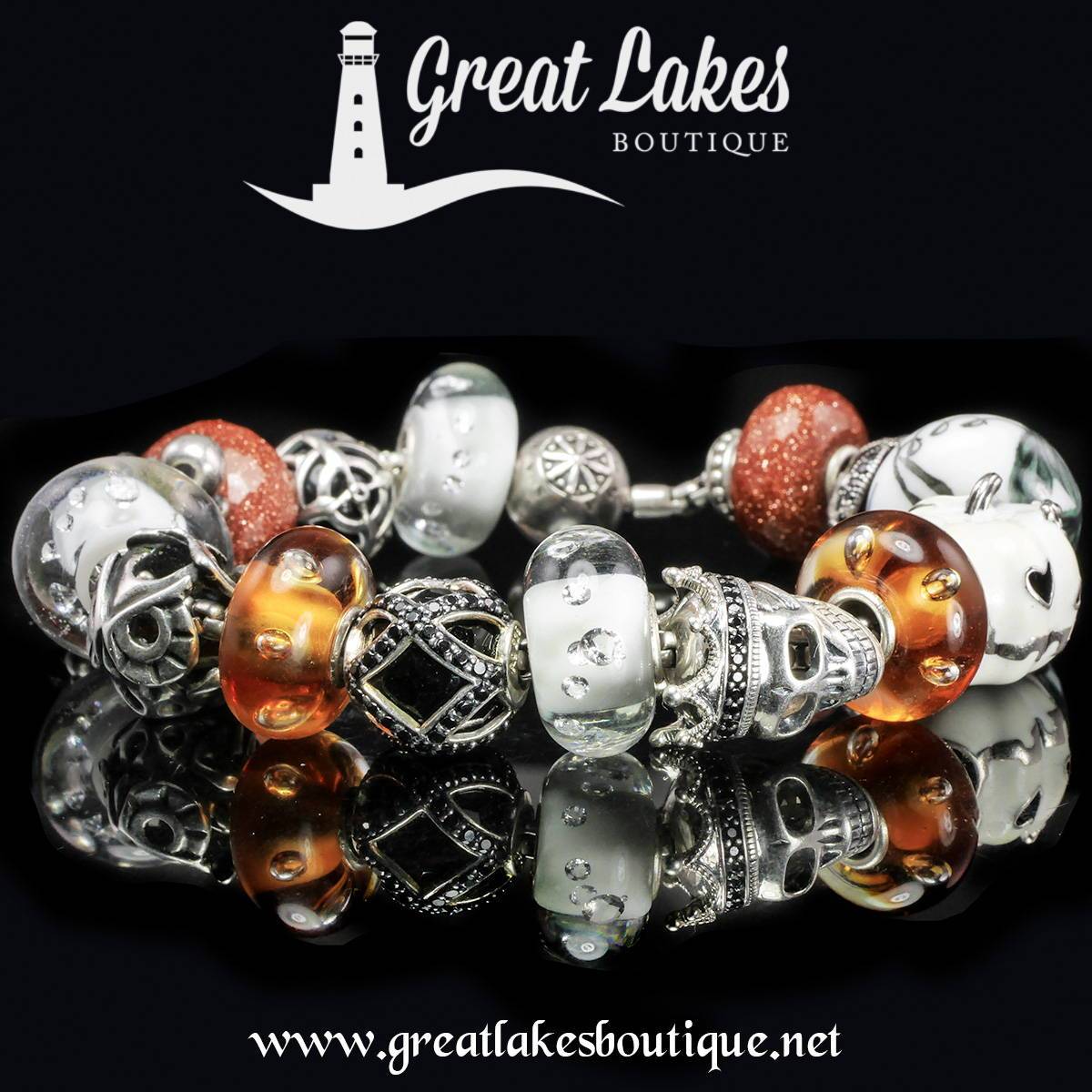 Trollbeads Shades of Sparkle Silver Halloween Inspiration
