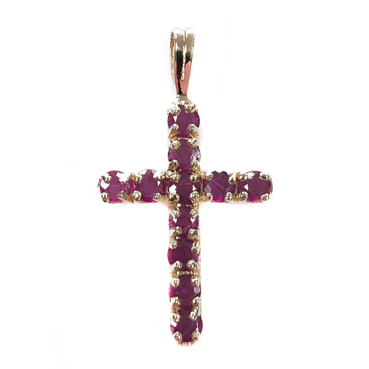 Great Lakes Coin 14k Gold &amp; Ruby Cross Pendant