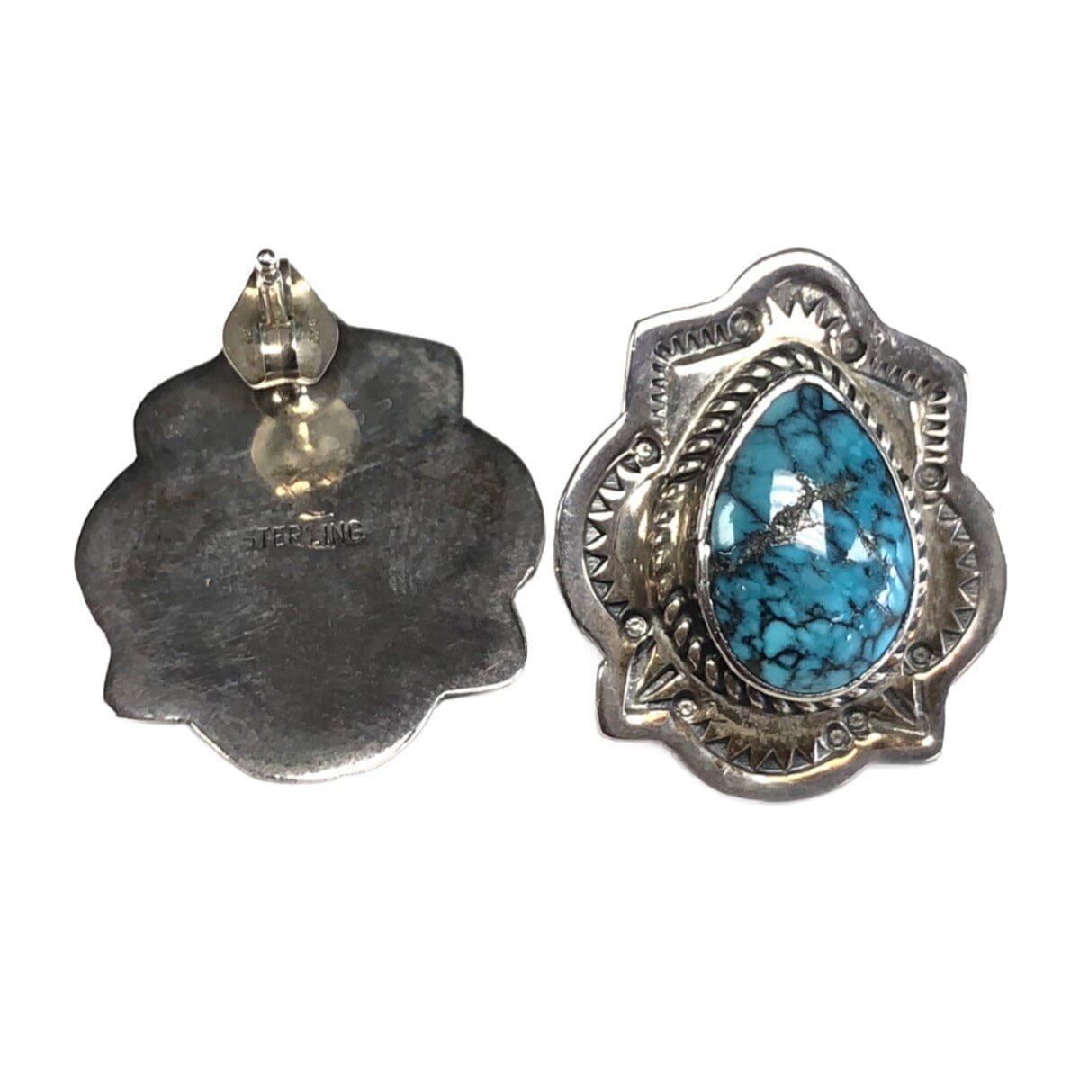 Great Lakes Coin Silver &amp; Turquoise Earrings