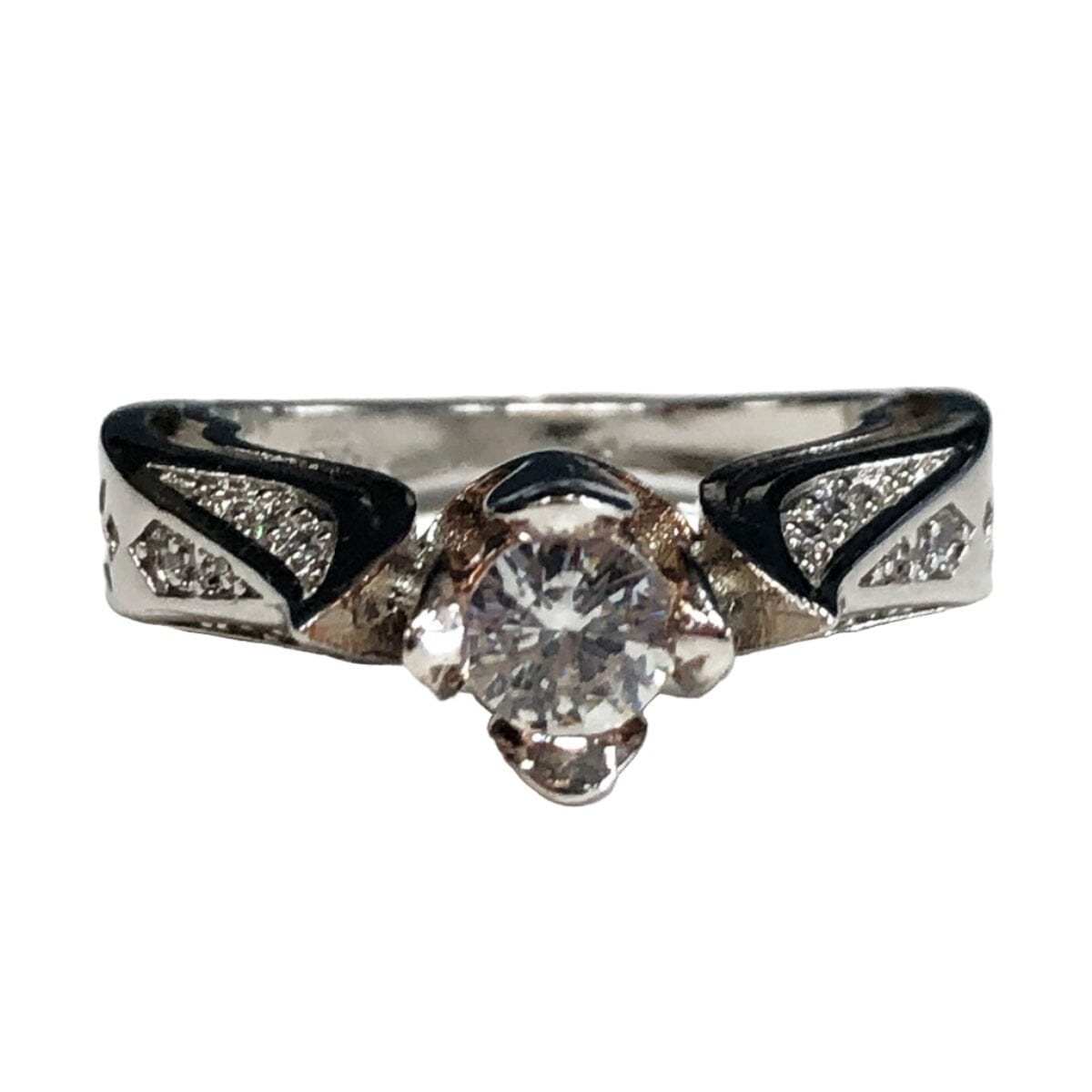 Great Lakes Coin Silver &amp; Cubic Zirconia Tulip Ring