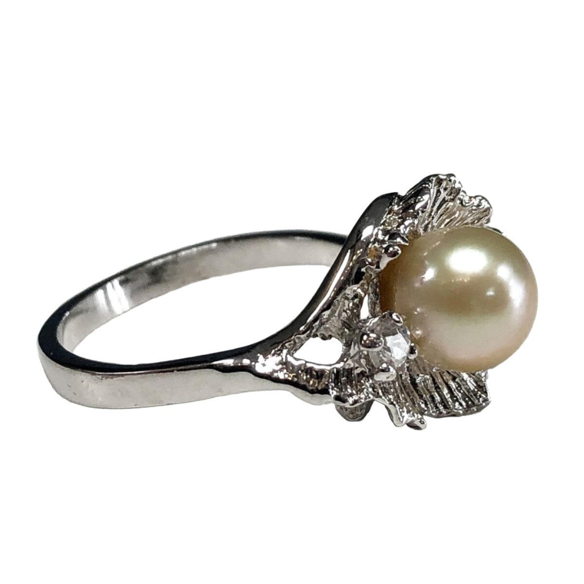 Great Lakes Coin Silver Pearl &amp; Cubic Zirconia Ring