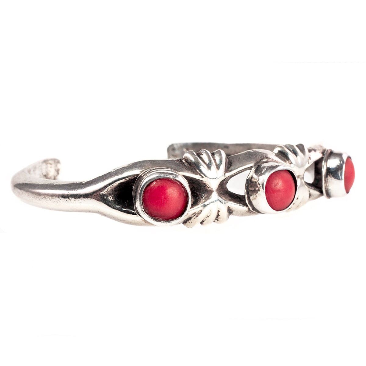 Great Lakes Coin Native American Silver &amp; Coral Cuff