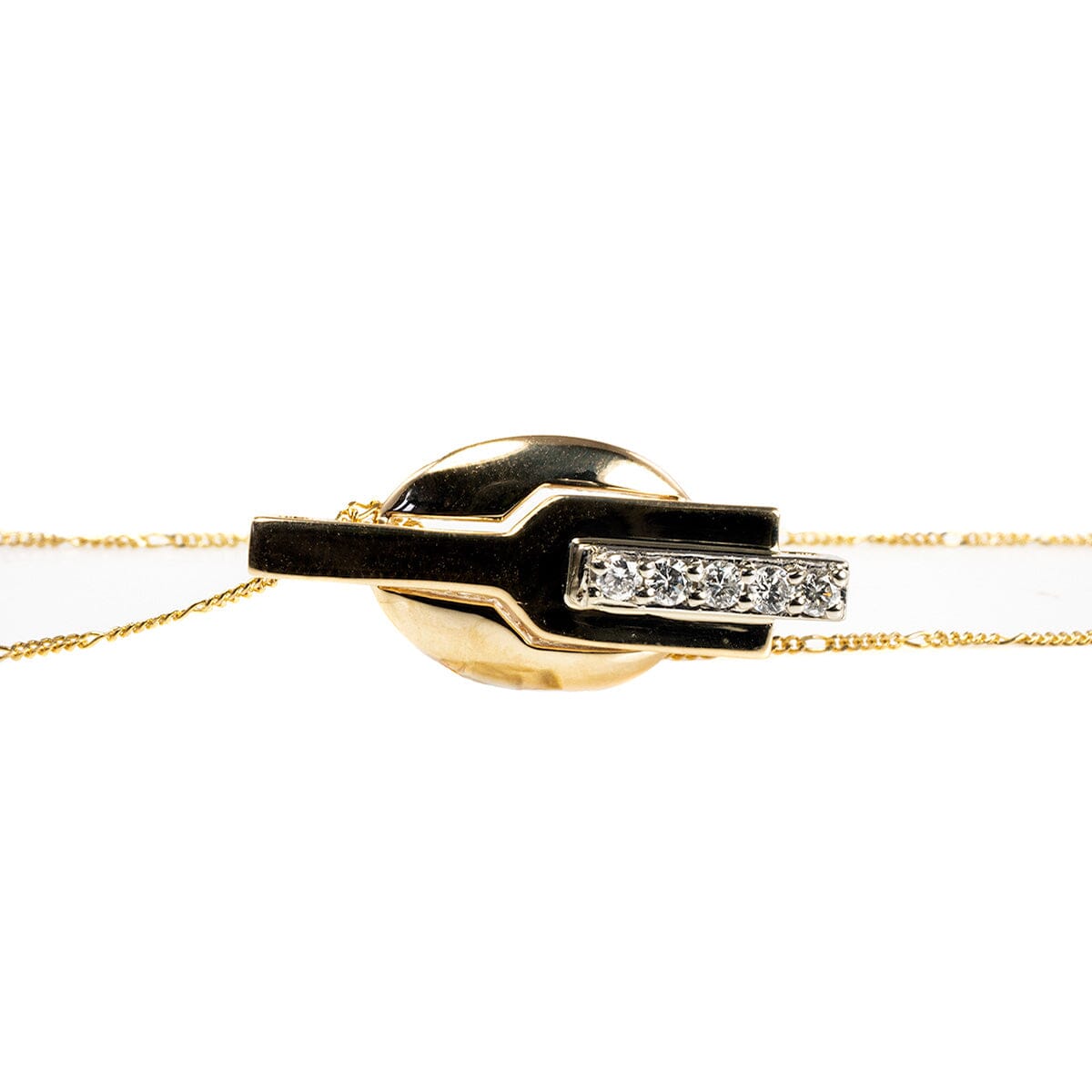 Great Lakes Boutique 14 k Gold Art Nouveau Diamond Necklace