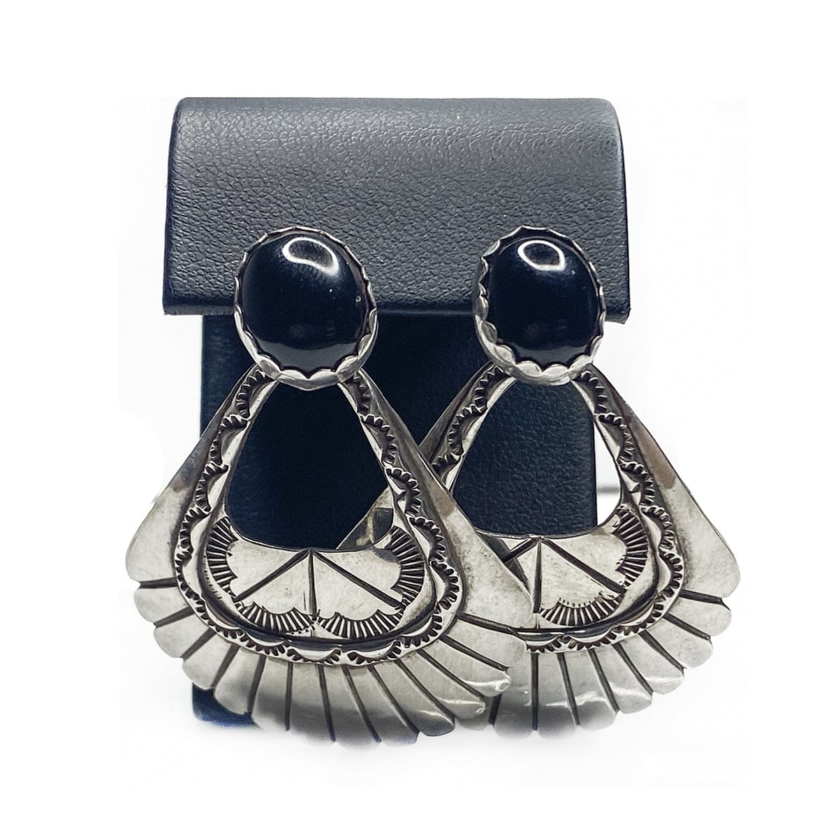 Great Lakes Boutique Native American Sterling &amp; Onyx Earrings