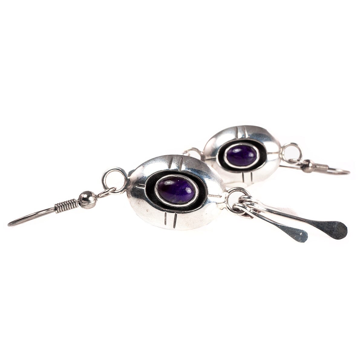 Great Lakes Coin Native American Silver &amp; Amethyst Earrings