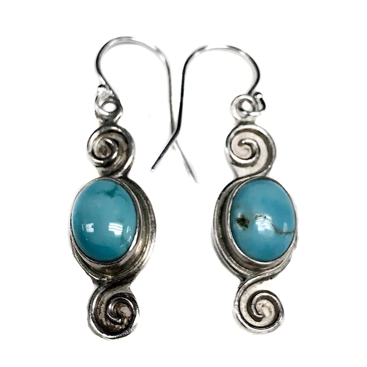 Great Lakes Coin Native American Silver &amp; Turquoise Earrings