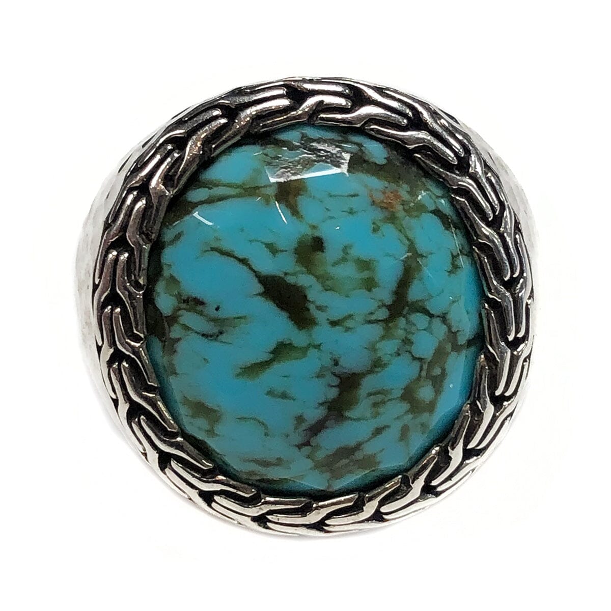 Great Lakes Coin John Hardy Pauli Silver &amp; Turquoise Hammered Signet Ring