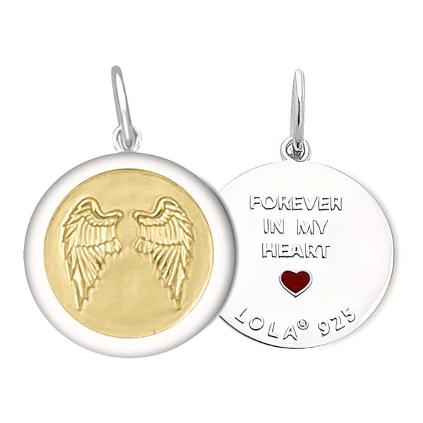 Angel Wings Heart Gold Pendant  Forever in My Heart — Lola & Company