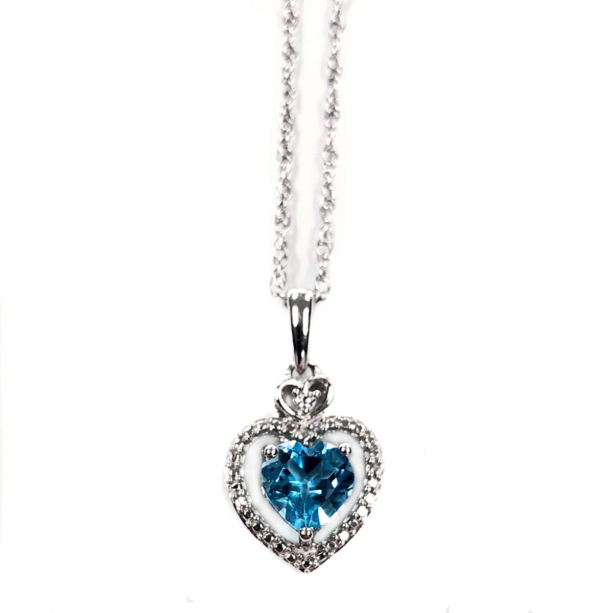 Great Lakes Coin Silver & Cubic Zirconia Heart Necklace