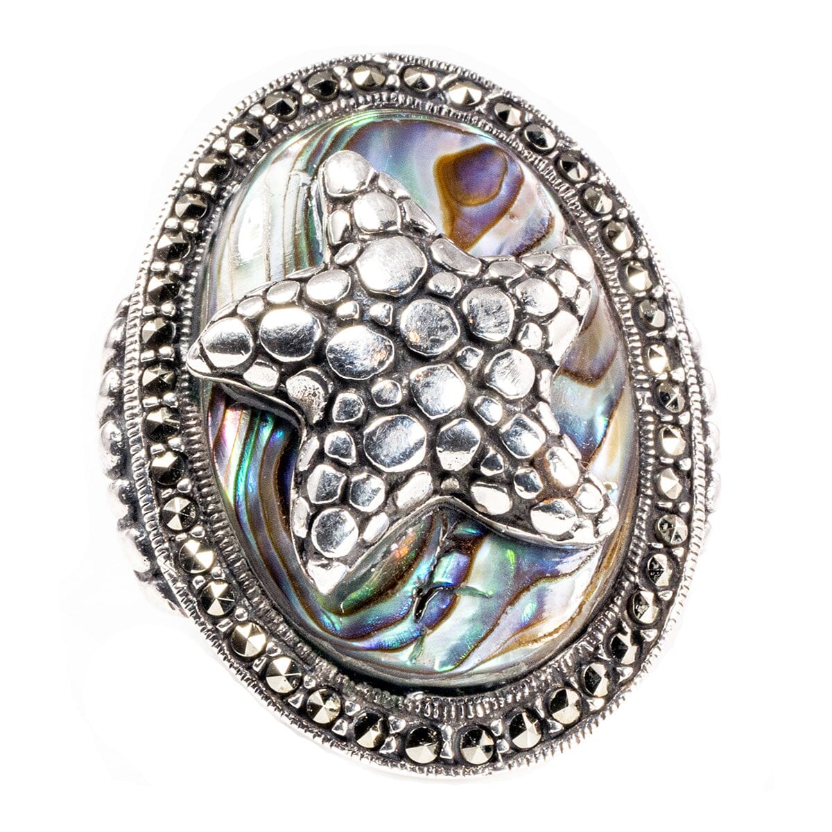 Great Lakes Boutique Silver &amp; Abalone Starfish Ring