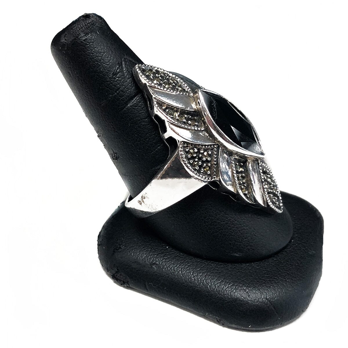 Great Lakes Coin Judith Jack Silver Black Onyx &amp; Marcasite Ring