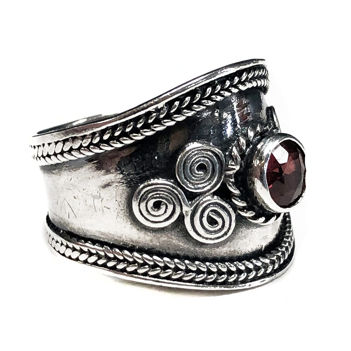 Great Lakes Coin Indian Silver &amp; Garnet Ring