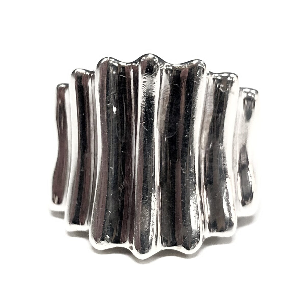 Great Lakes Coin Silver Fluted Cigar Ring
