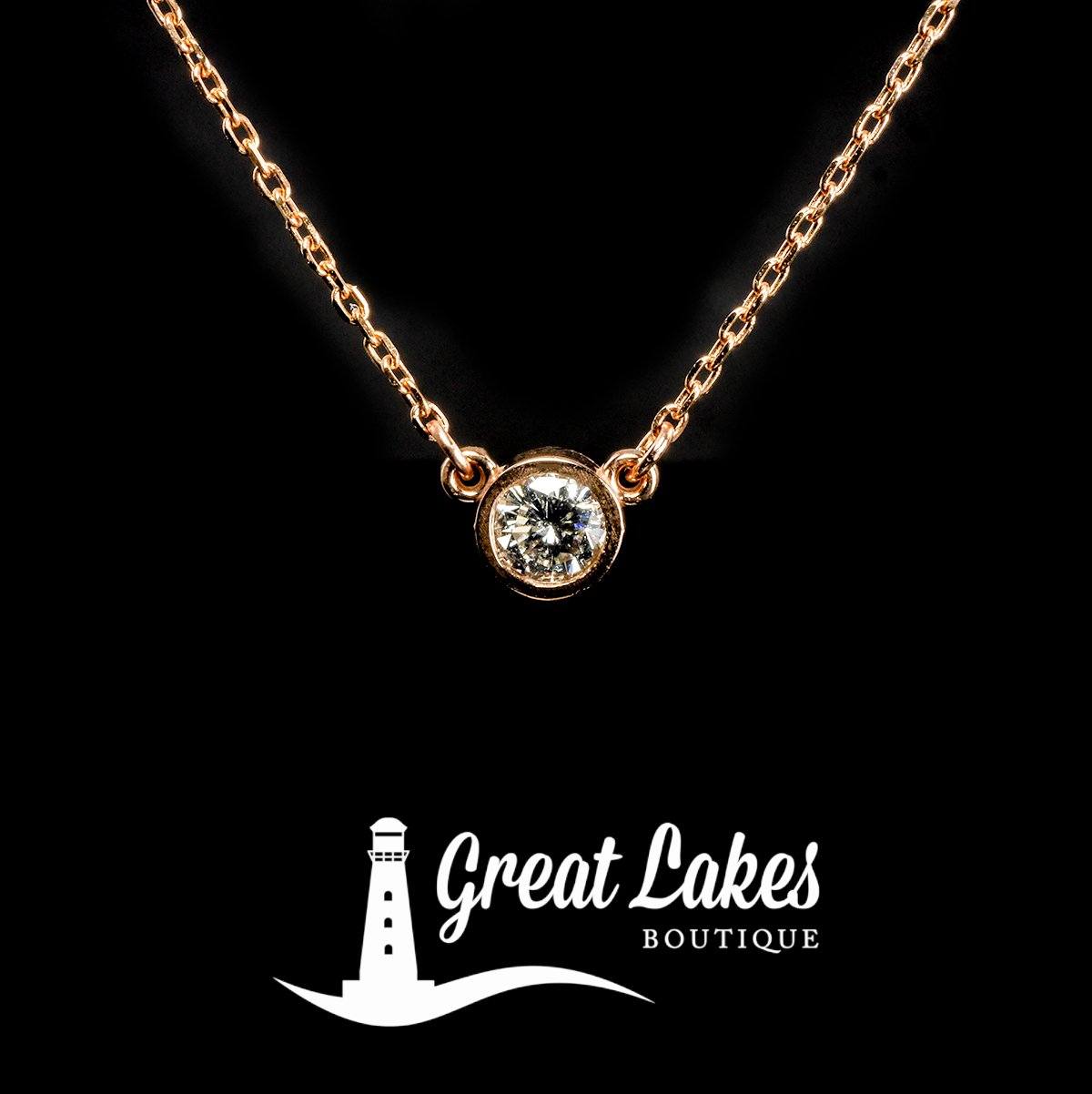 Great Lakes Boutique Rose Gold &amp; Diamond Necklace