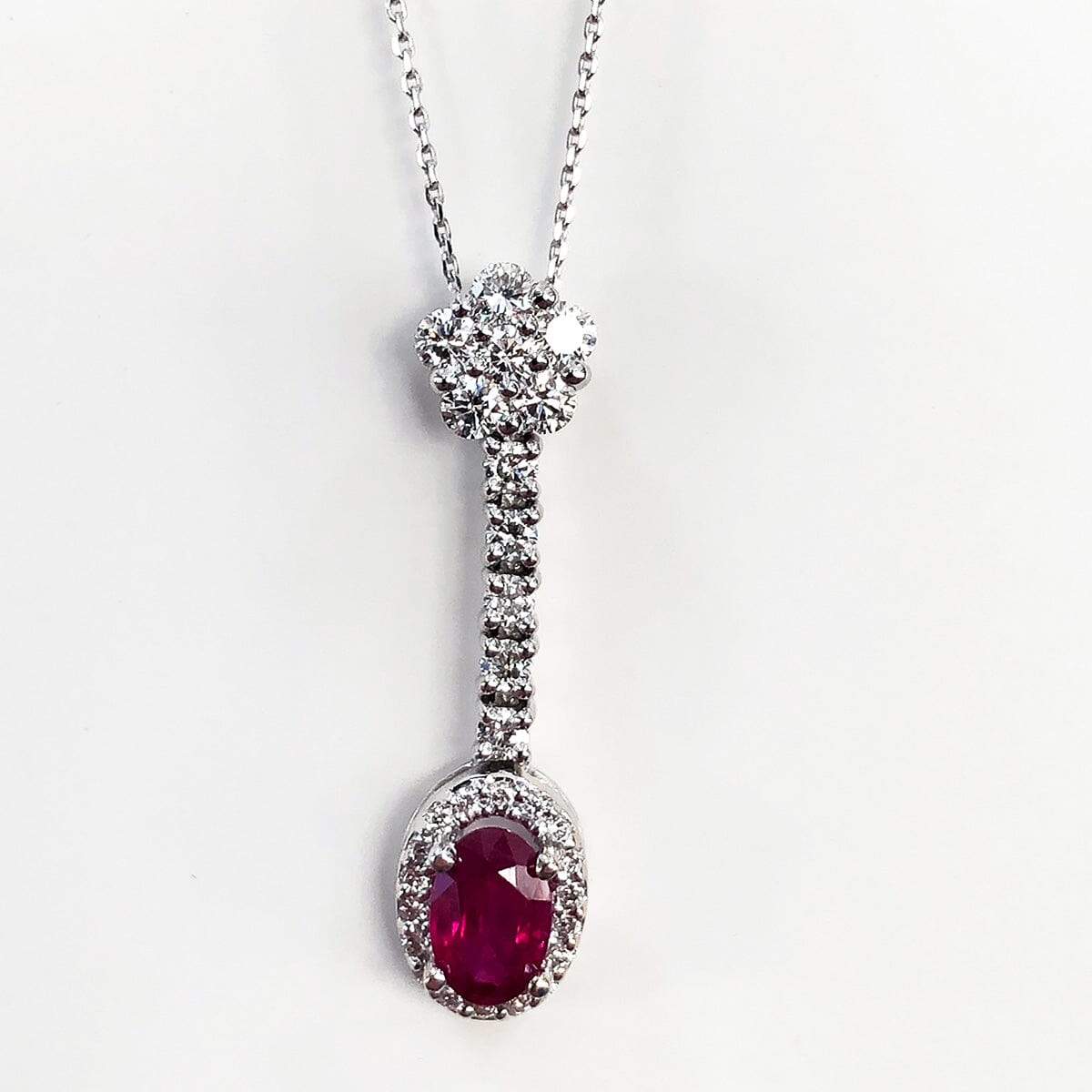 Great Lakes Boutique White Gold Ruby &amp; Diamond Necklace