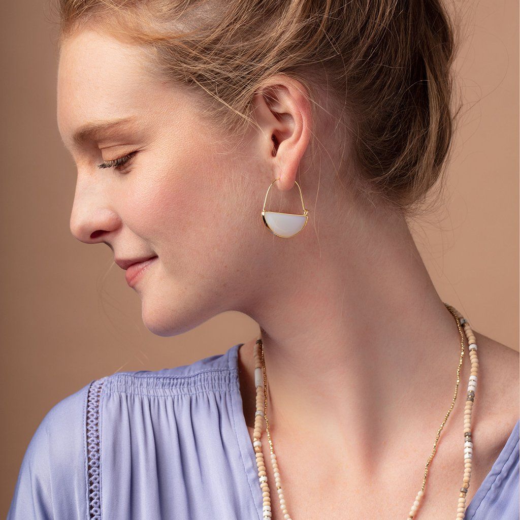 Scout Curated Wears Scout Stone Prism Hoop Opalite &amp; Gold