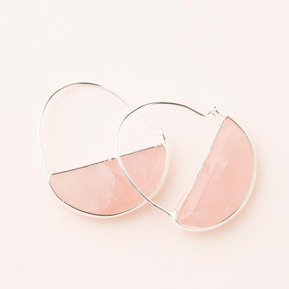 Scout Curated Wears Scout Stone Prism Hoop Rose Quartz &amp;Silver