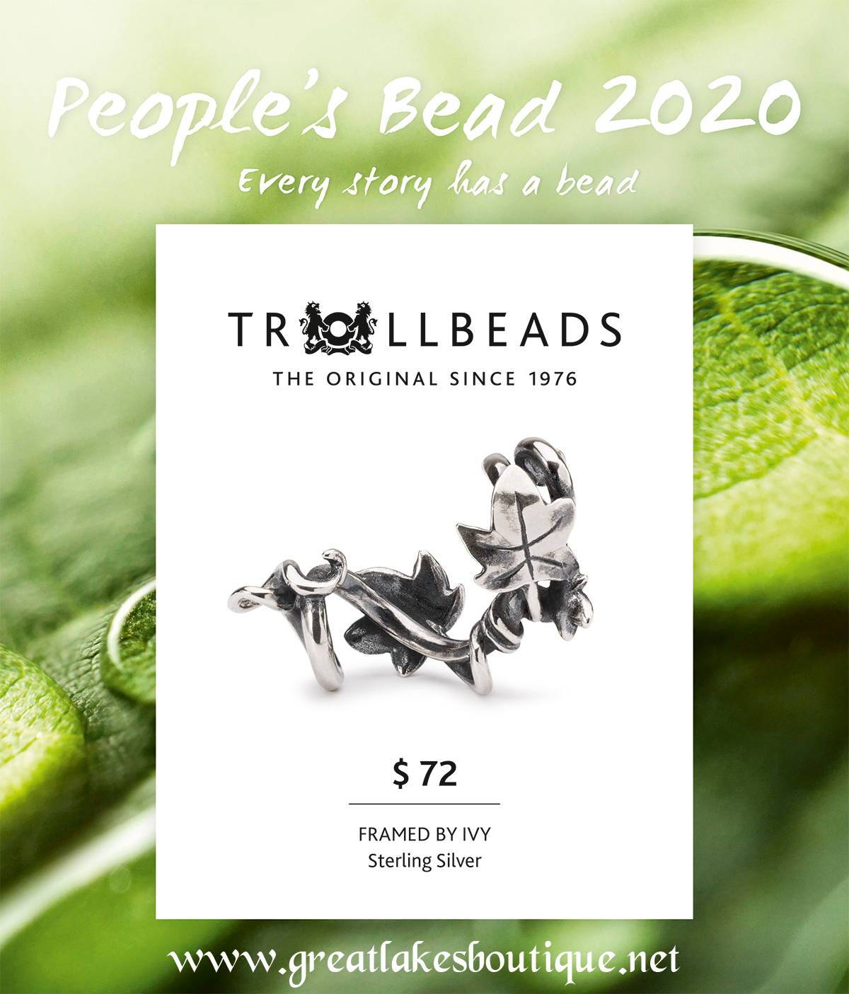 Trollbeads Framed by Ivy - Trollbeads People's Bead 2020