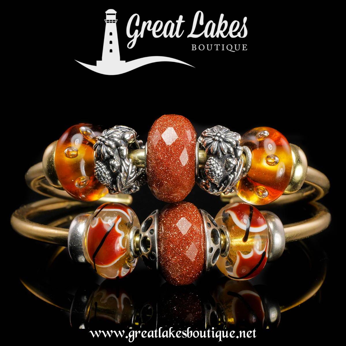 Trollbeads Faceted Goldstone Inspiration
