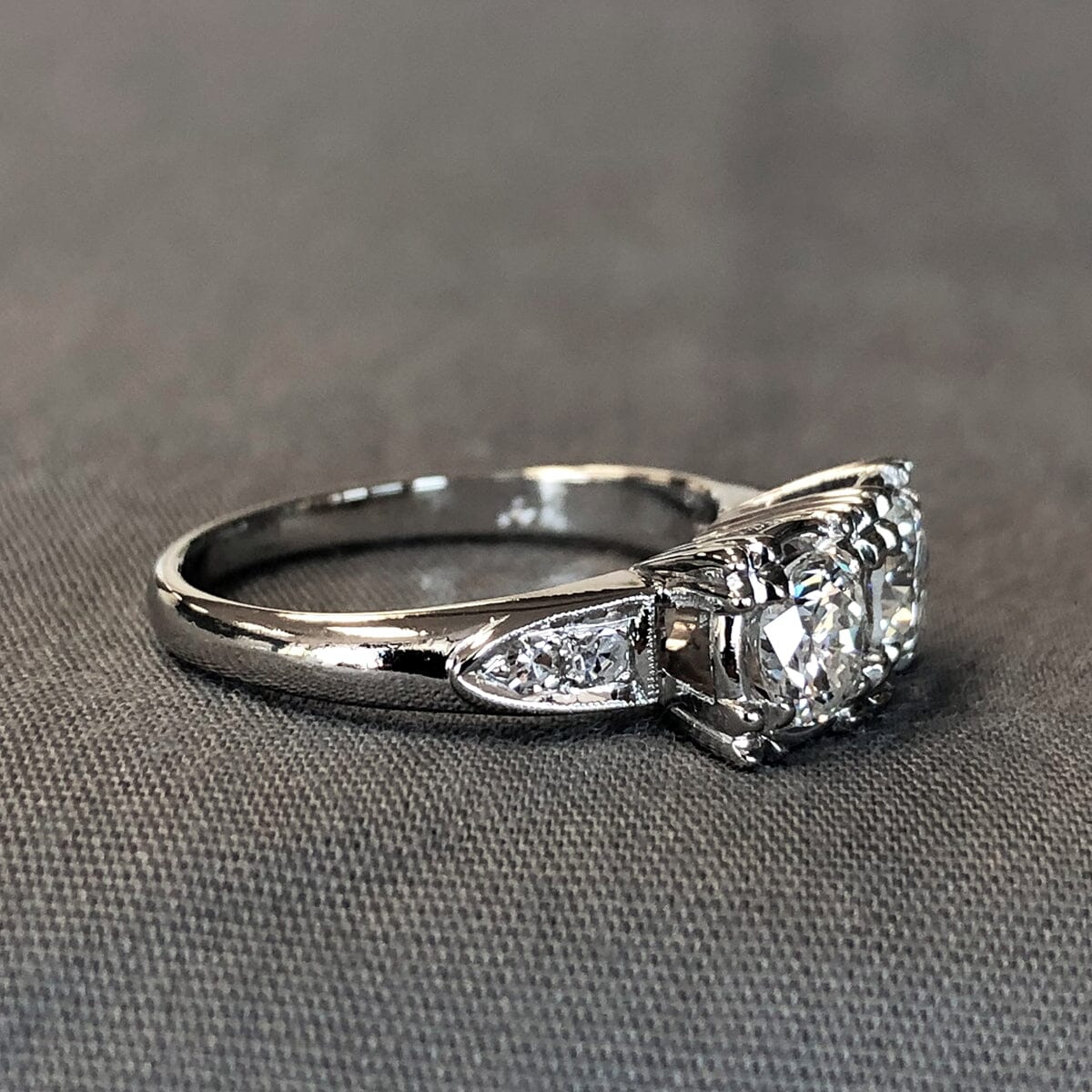 Great Lakes Boutique Vintage 14 k White Gold &amp; Diamond Ring