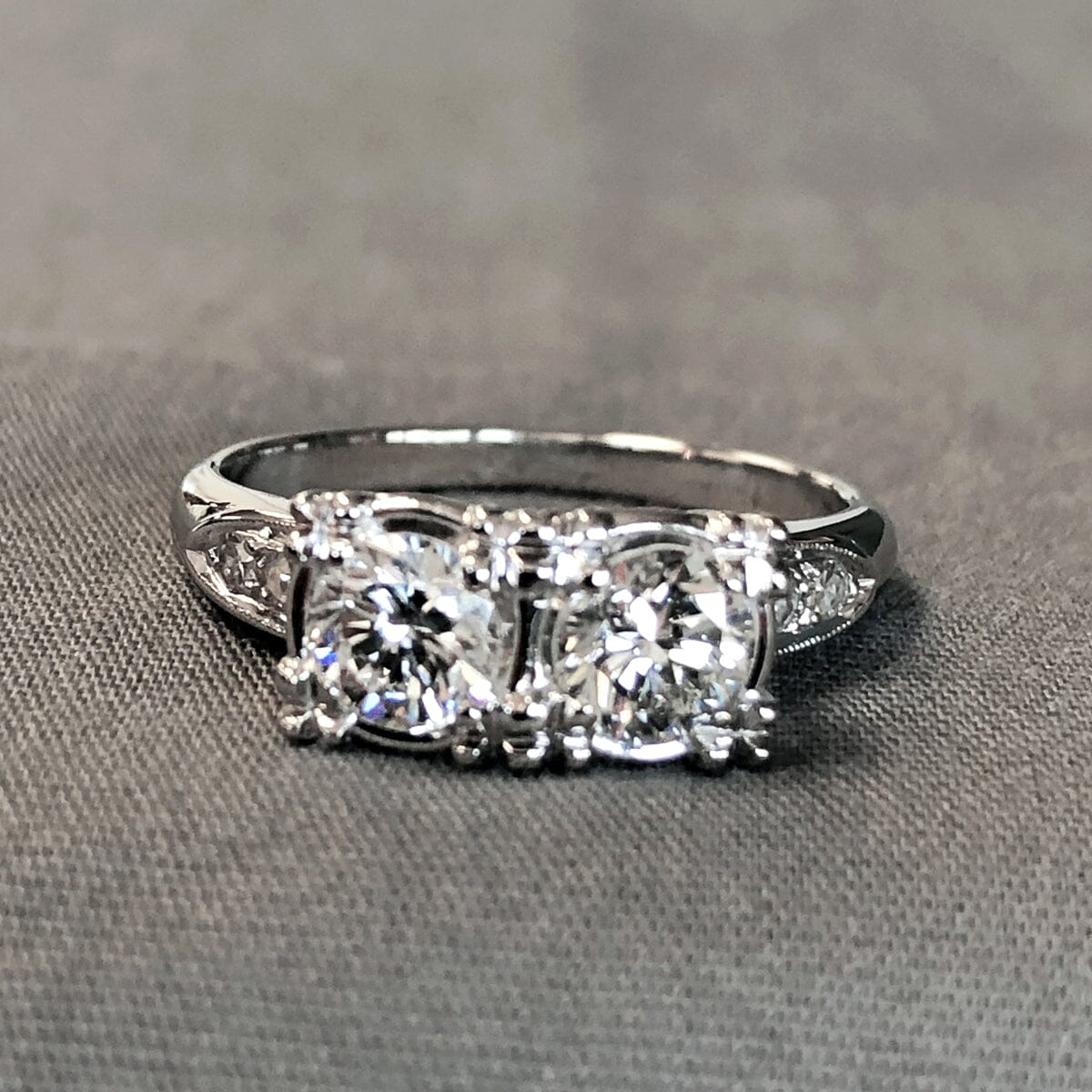 Great Lakes Boutique Vintage 14 k White Gold &amp; Diamond Ring