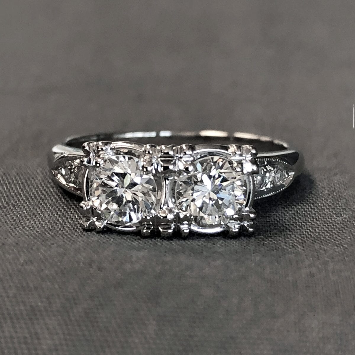 Great Lakes Boutique Vintage 14 k White Gold &amp; Diamond Ring