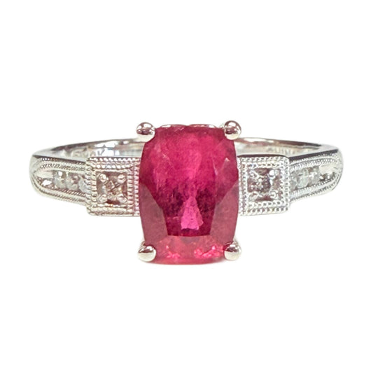 10k Pink Tourmaline & Diamond Ring