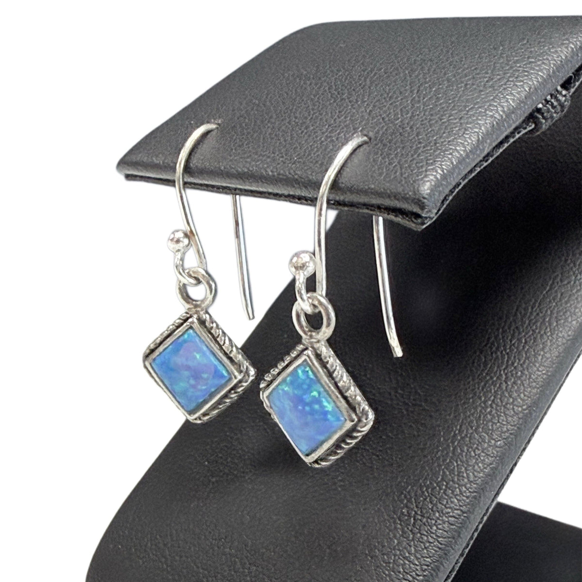 Great Lakes Coin Silver & Crushed Opal Dangle Earrings