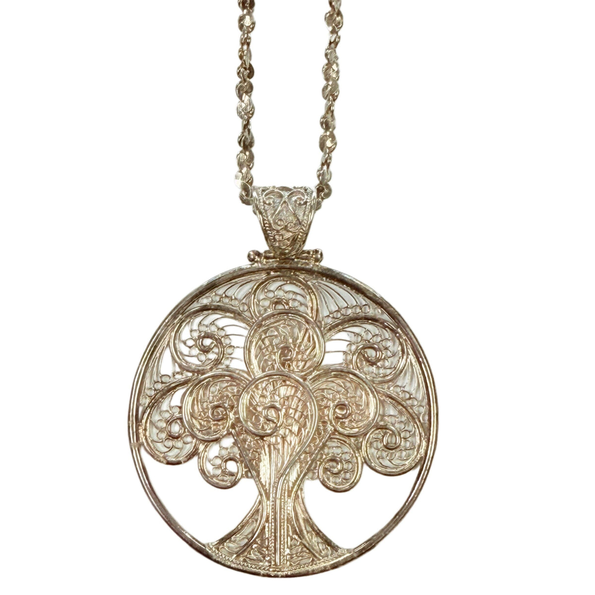 Great Lakes Coin Silver Filigree Necklace
