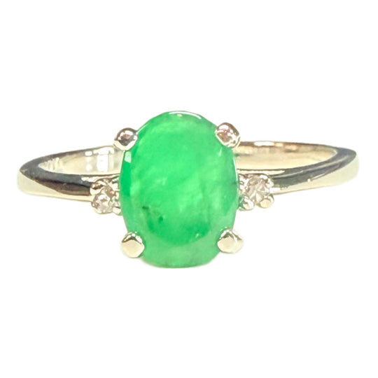 14k Gold Emerald & Diamond Ring
