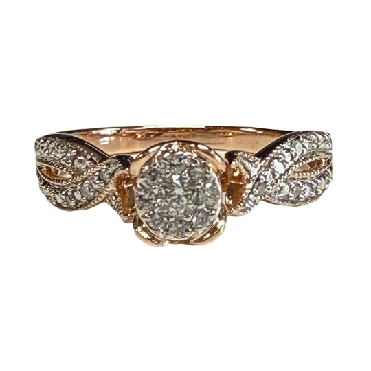 10k Rose Gold & Diamond Ring