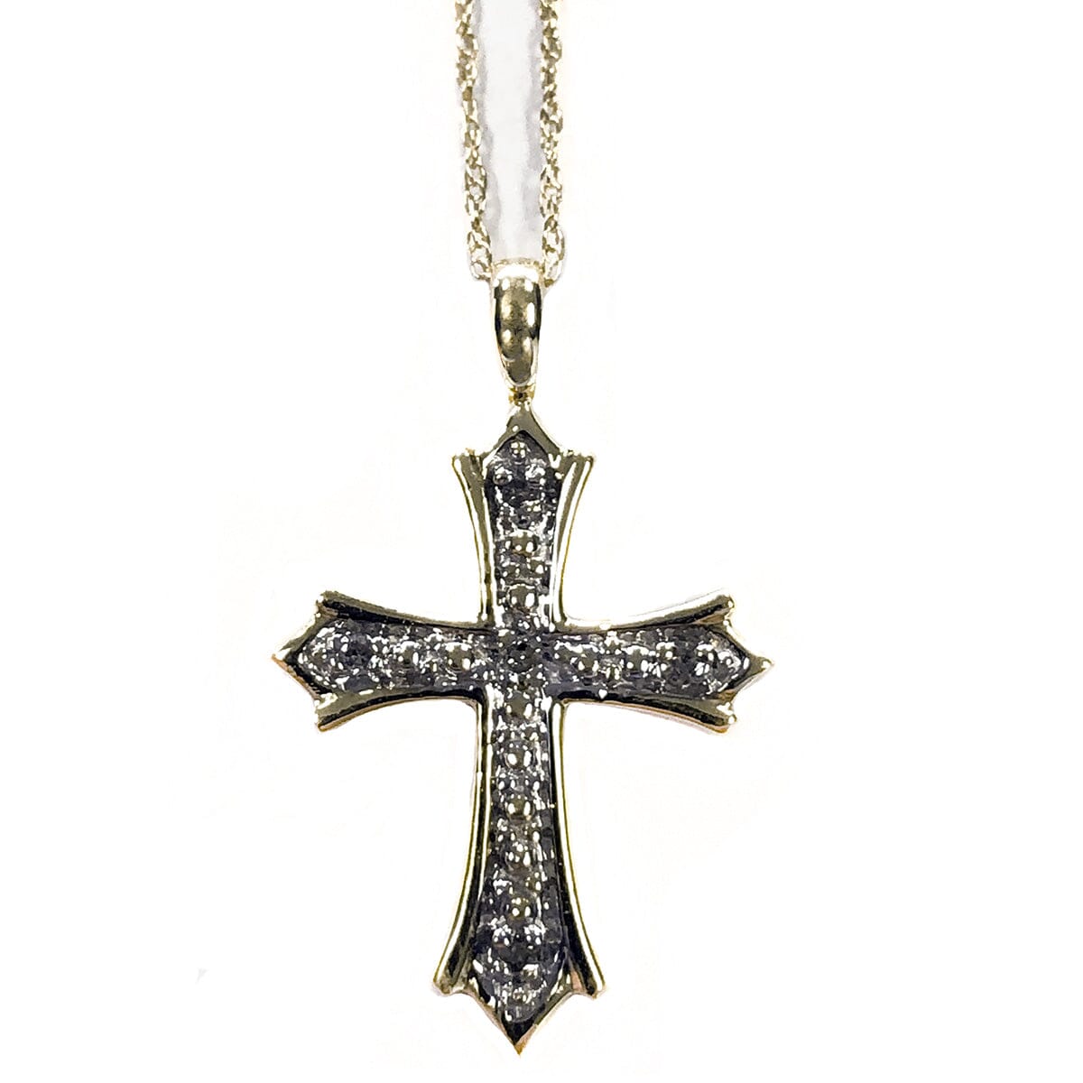 Great Lakes Coin 10k Yellow &amp; Gold Diamond Cross Necklace