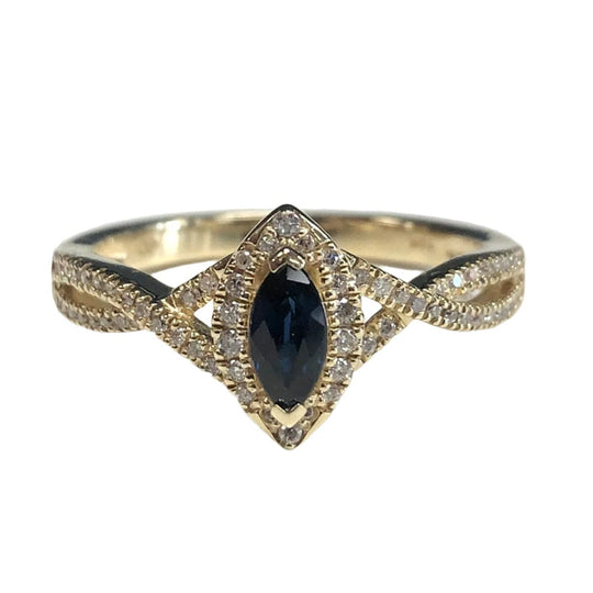10k Gold Diamond & Sapphire Ring
