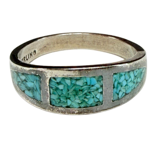 Silver Inlaid Turquoise Ring