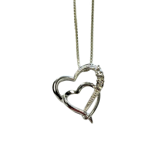Silver & Diamond Heart Necklace