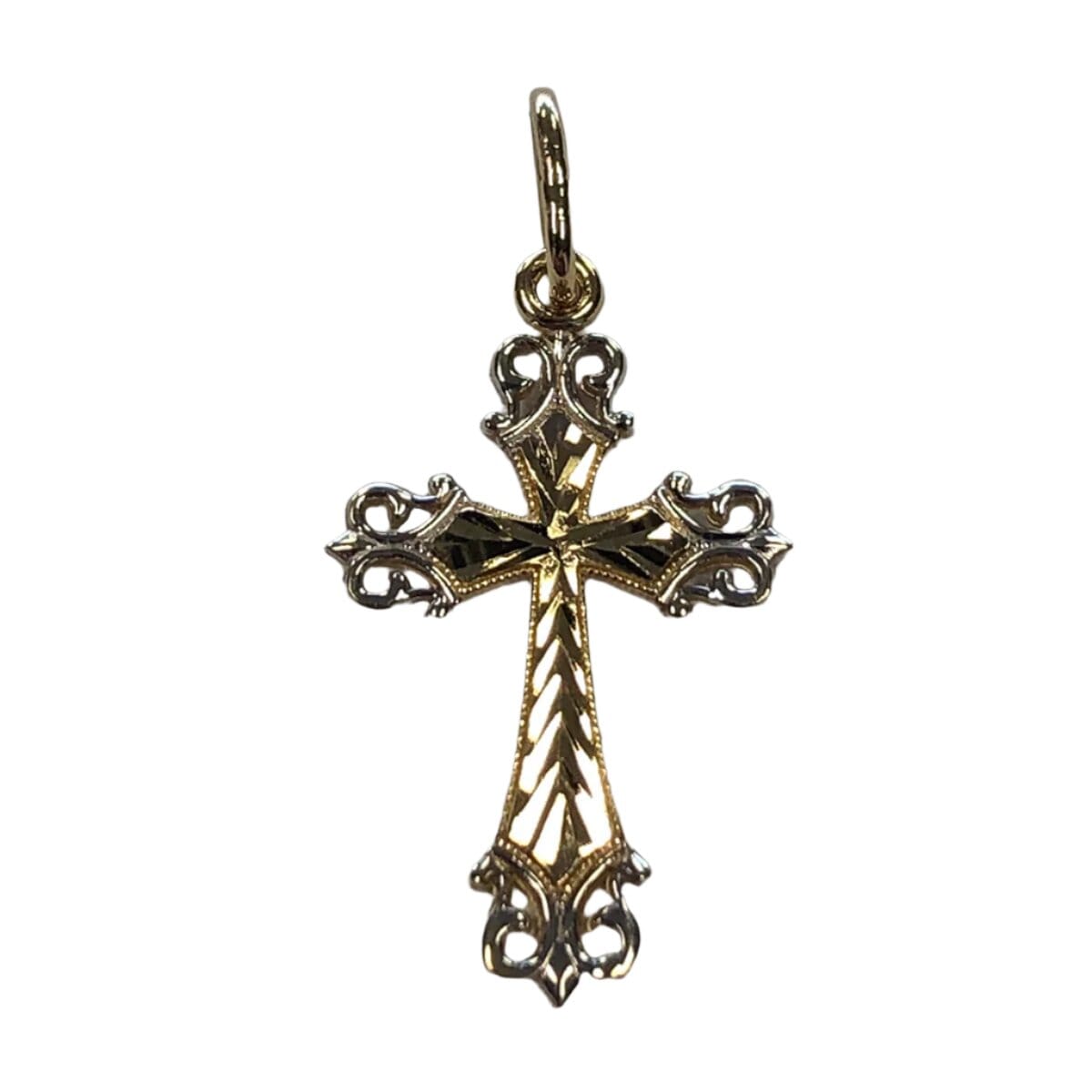 Great Lakes Coin 14k Two Tone Gold Cross Pendant
