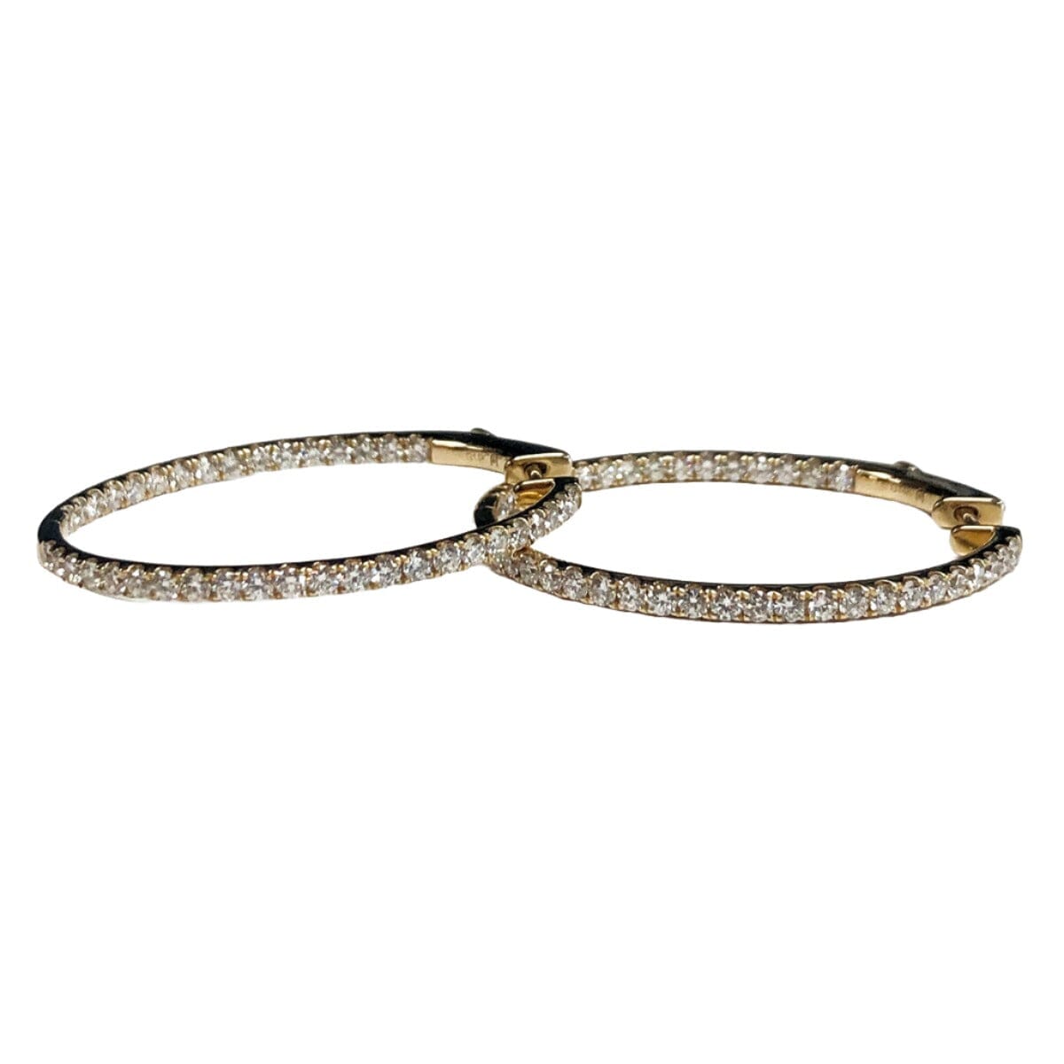 Great Lakes Coin 14k Gold Inside Outside Diamond Hoop Earrings