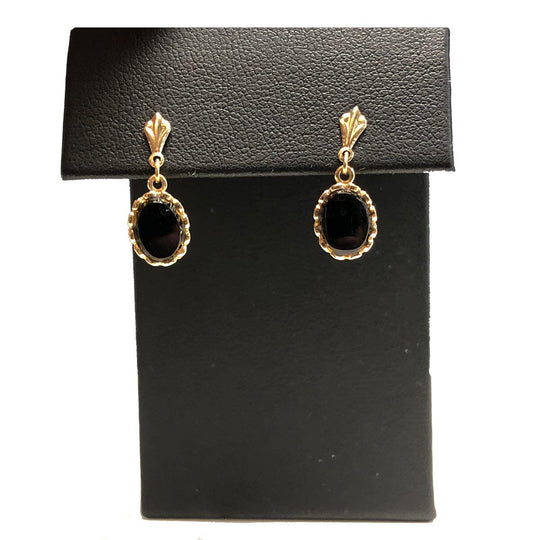 14k Gold & Black Onyx Earrings