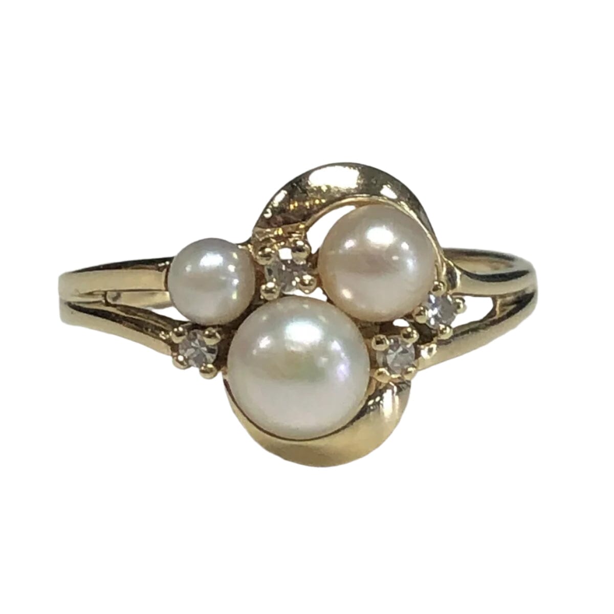 Great Lakes Coin 14k Gold Pearl & Diamond Ring
