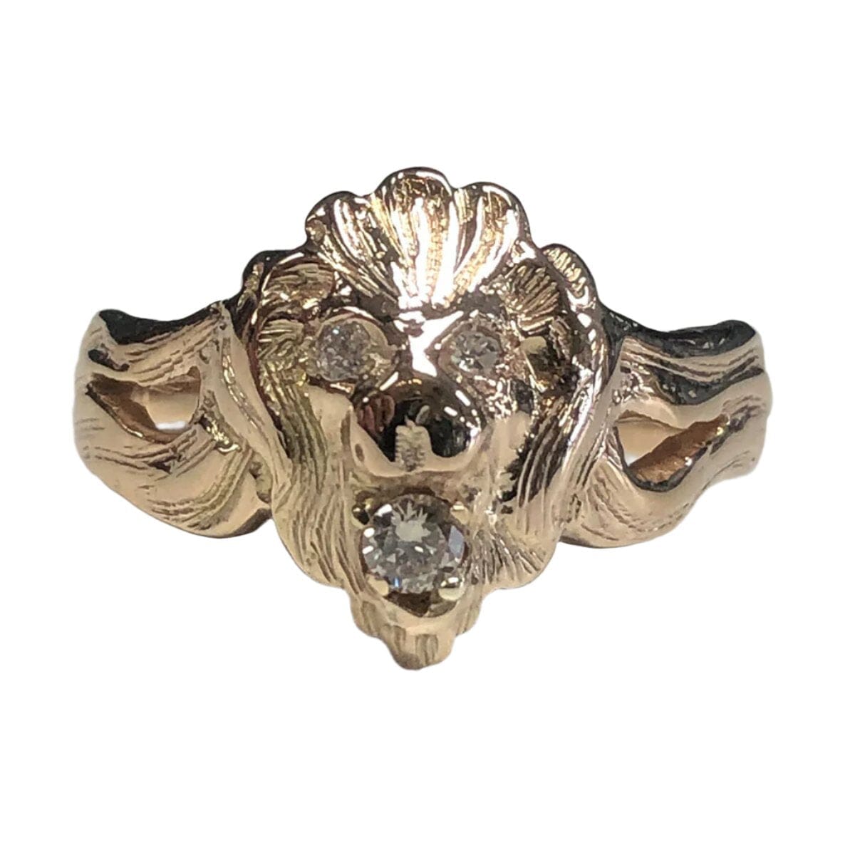 Great Lakes Coin 14k Gold &amp; Diamond Lion Head Ring