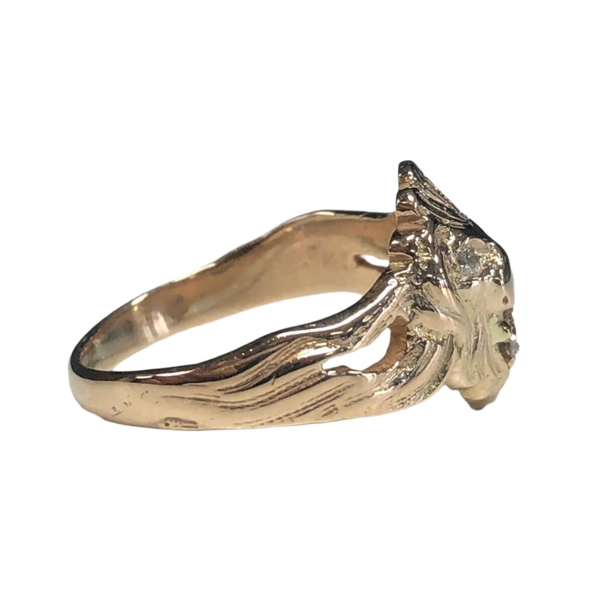 Great Lakes Coin 14k Gold &amp; Diamond Lion Head Ring
