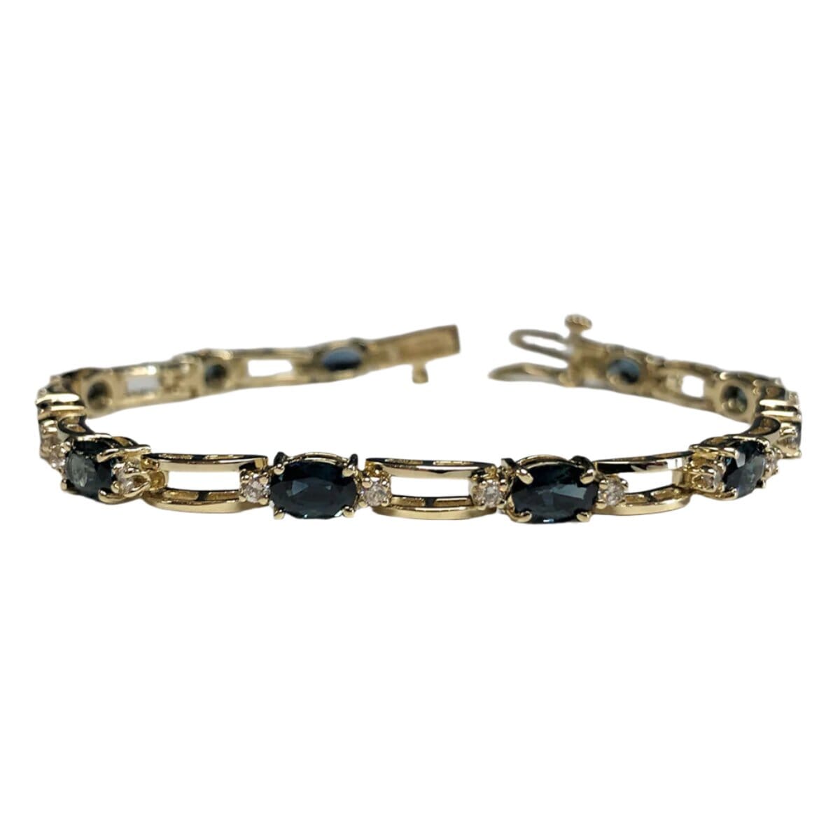 Great Lakes Coin 14k Gold Sapphire &amp; Diamond Bracelet