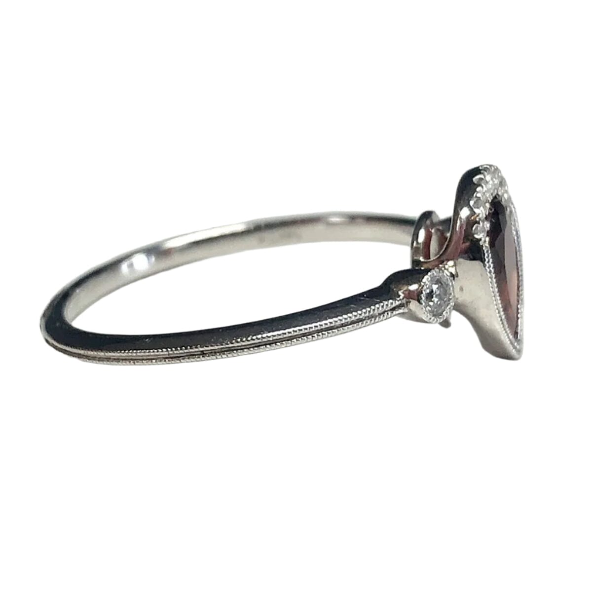 Great Lakes Coin 14k White Gold Garnet &amp; Diamond Ring