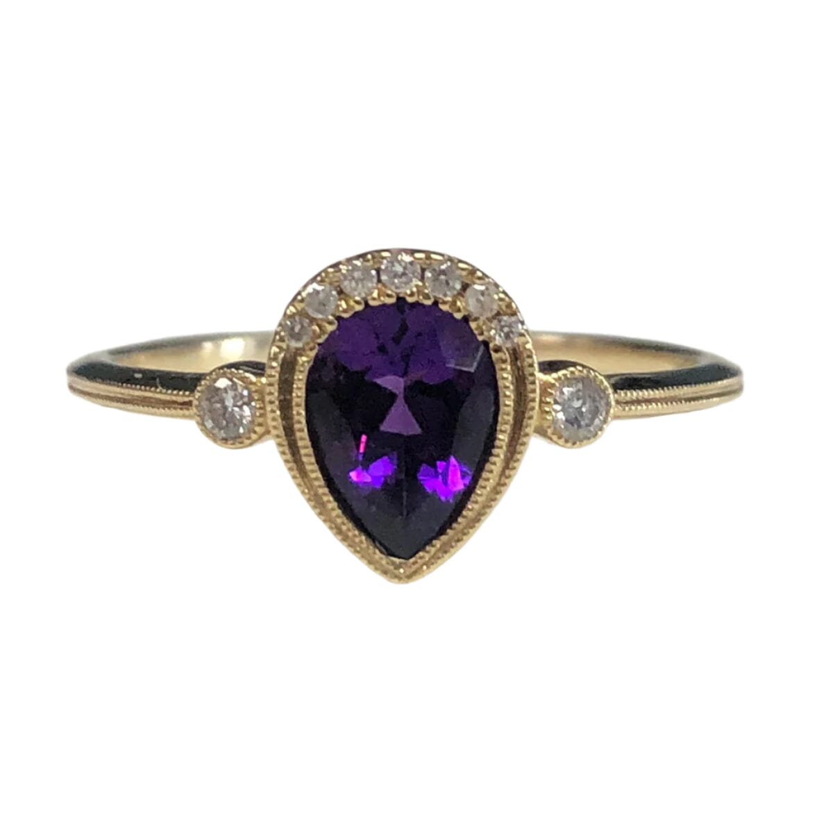 Great Lakes Coin 14k Gold Amethyst &amp; Diamond Ring