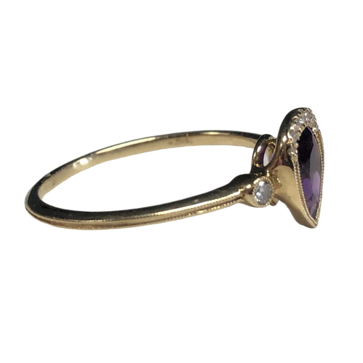 Great Lakes Coin 14k Gold Amethyst &amp; Diamond Ring