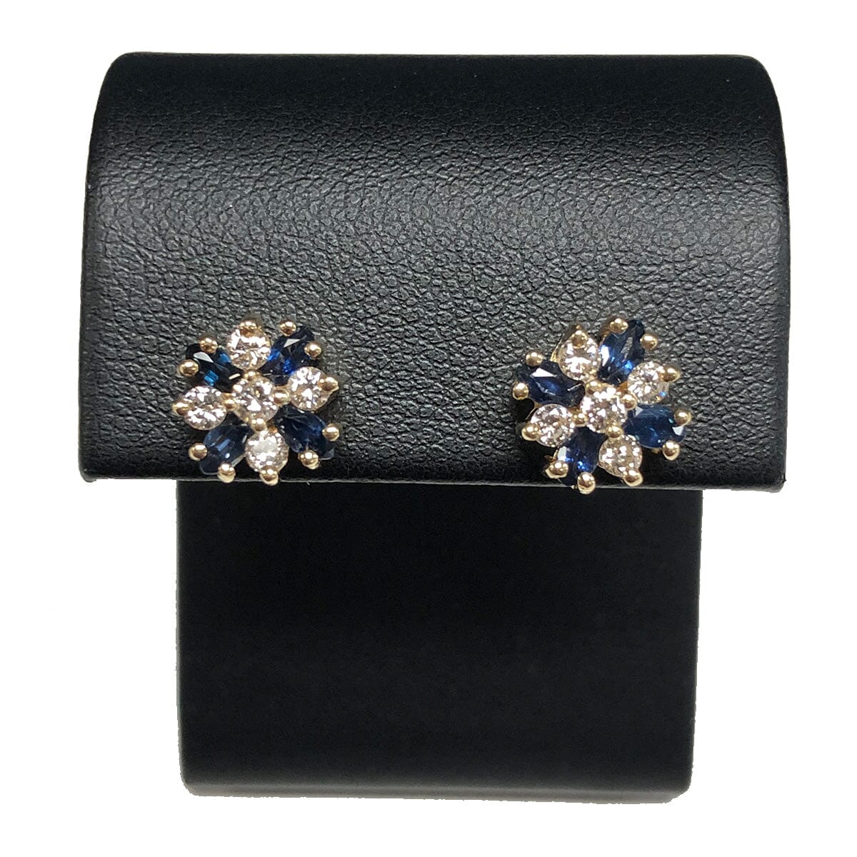 Great Lakes Coin 14k Gold Sapphire &amp; Diamond Stud Earrings