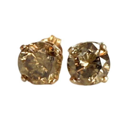 14k Champagne Diamond Stud Earrings