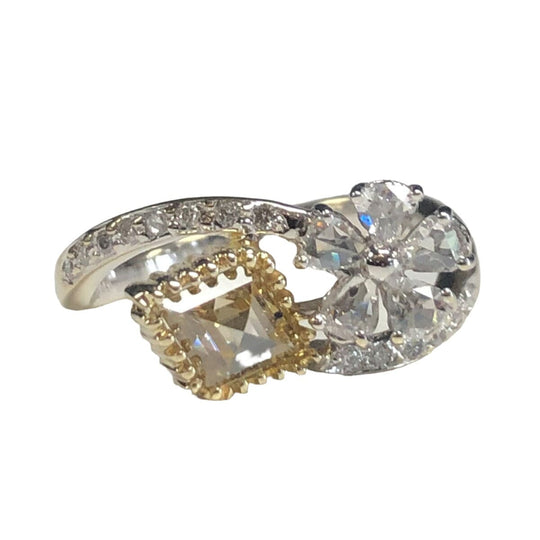 18k Duo Tone Gold & Diamond Ring